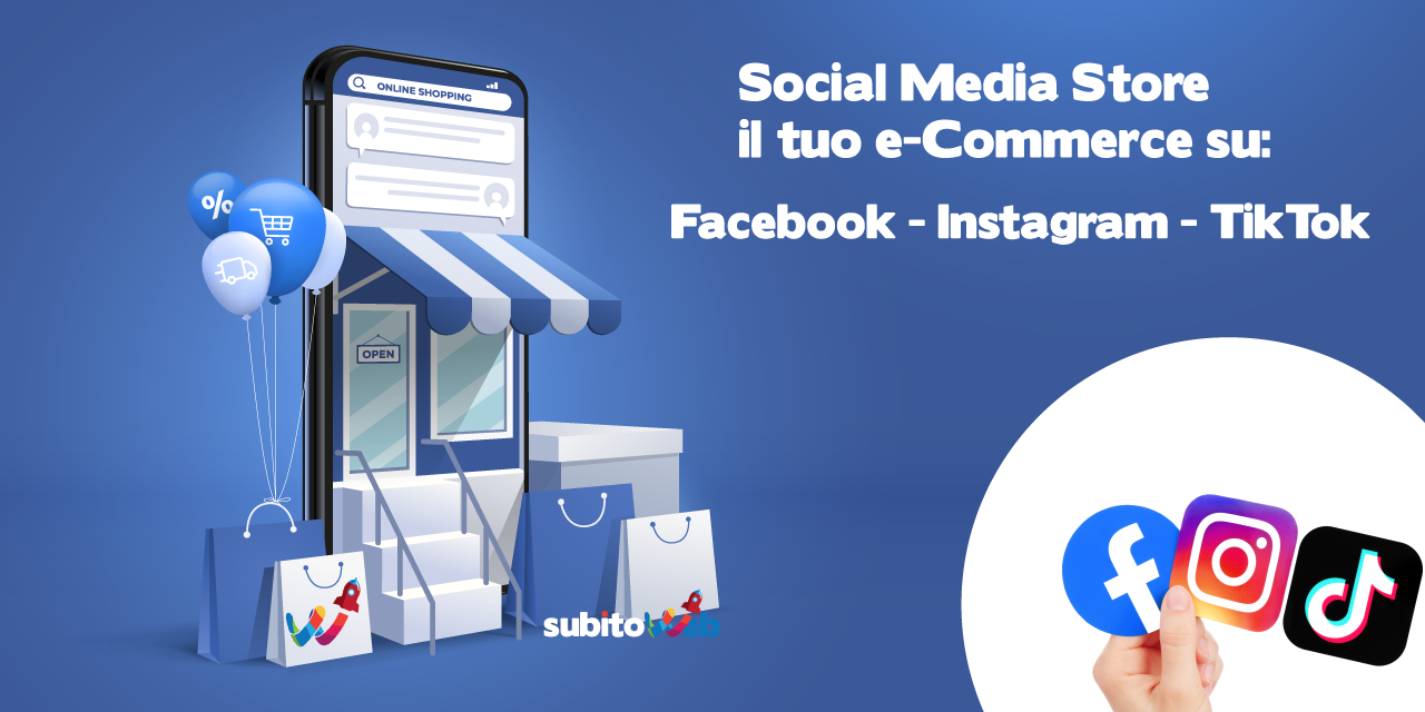 Portiamo il tuo e-Commerce nelle principali piattaforme social media come Facebook, Instagram e TikTok