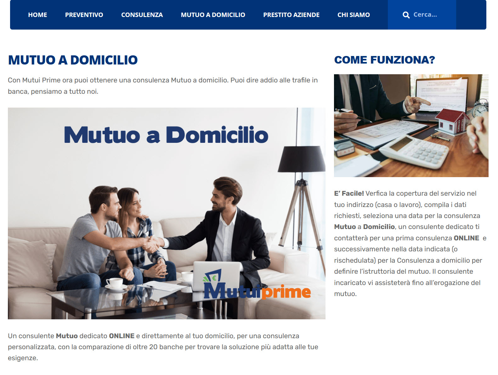 consulenza domicilio mediazione creditizia agente finanziario